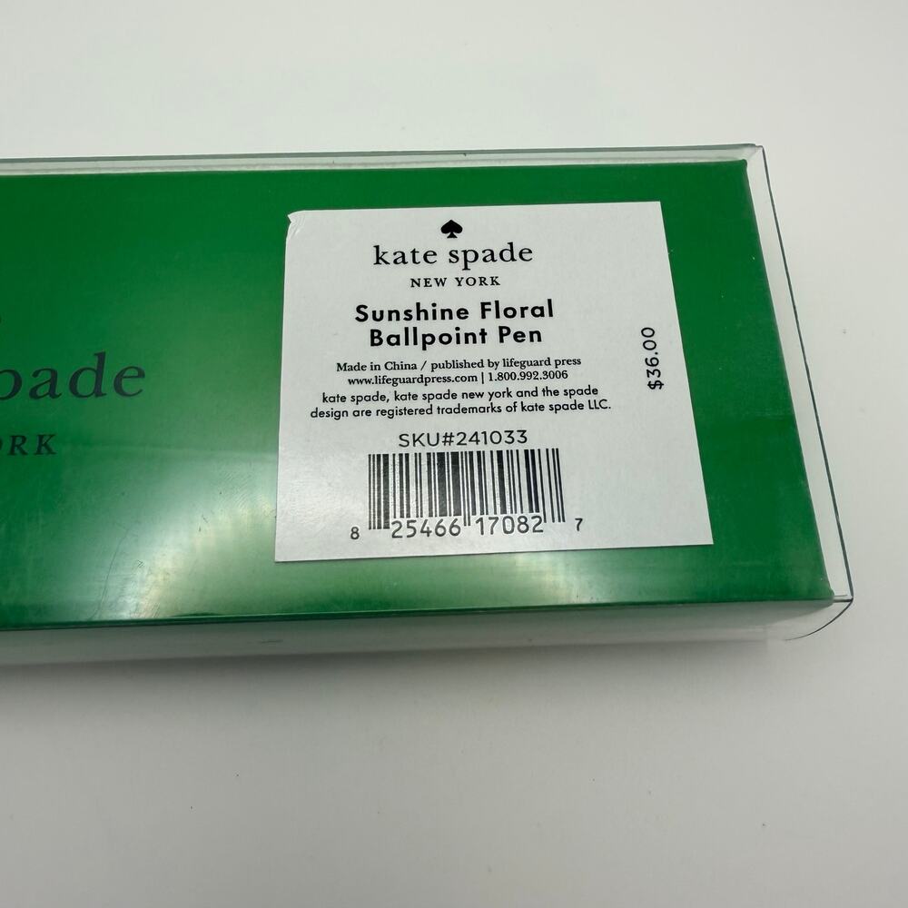 Kate Spade New York Ballpoint Pen Pink Black Gold Tone Gift Box - Picture 4 of 4